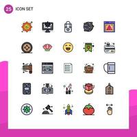 Universal Icon Symbols Group of 25 Modern Filled line Flat Colors of world pollution setting help journey Editable Vector Design Elements