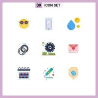 9 Thematic Vector Flat Colors and Editable Symbols of ring diamond android omega healthy fat Editable Vector Design Elements