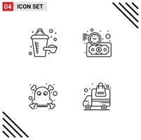 Universal Icon Symbols Group of 4 Modern Filledline Flat Colors of additive poison budget estimate time transportation Editable Vector Design Elements