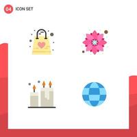 Group of 4 Flat Icons Signs and Symbols for baby beauty kid pattern cosmetics Editable Vector Design Elements