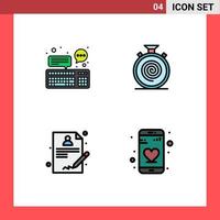 4 Creative Icons Modern Signs and Symbols of chat slow keyboard cycle report Editable Vector Design Elements