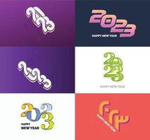 Big Set of 2023 Happy New Year logo text design 2023 number design template vector