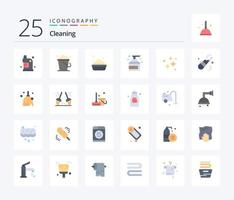 Cleaning 25 Flat Color icon pack including clean. product. home. keeping. cleaning vector