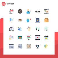 Modern Set of 25 Flat Colors Pictograph of balloon shopping beach shop internet Editable Vector Design Elements