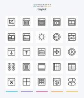 diseño creativo 25 paquete de iconos de contorno, como la carga. elipsis. web. herramienta. disposición vector