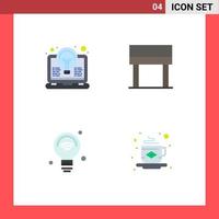 4 Flat Icon concept for Websites Mobile and Apps bulb internet invention interior iot Editable Vector Design Elements