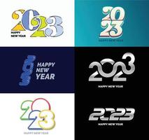 Big Collection of 2023 Happy New Year symbols Cover of business diary for 2023 with wishes vector