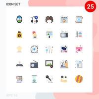 Universal Icon Symbols Group of 25 Modern Flat Colors of time efficiency movember cup break Editable Vector Design Elements