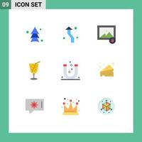 9 Creative Icons Modern Signs and Symbols of magnet attract round juice beach Editable Vector Design Elements