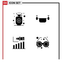 Group of Solid Glyphs Signs and Symbols for camping business stove outline modern Editable Vector Design Elements