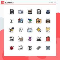 Set of 25 Modern UI Icons Symbols Signs for autumn business photo analytics food Editable Vector Design Elements