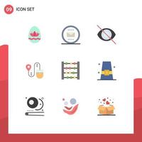 9 User Interface Flat Color Pack of modern Signs and Symbols of counter computer mail search mouse Editable Vector Design Elements