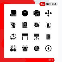 Solid Glyph Pack of 16 Universal Symbols of network central up hardware devices Editable Vector Design Elements