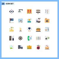 Set of 25 Modern UI Icons Symbols Signs for smart management library city location Editable Vector Design Elements