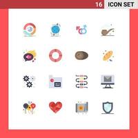 conjunto de 16 iconos modernos de la interfaz de usuario signos de símbolos para el paquete editable masculino de tubería de red de humo de chat de elementos de diseño de vectores creativos