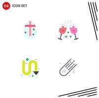 4 iconos creativos signos y símbolos modernos de huevos de pascua que giran flechas de vacaciones cometa elementos de diseño vectorial editables vector