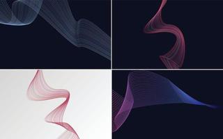 Collection of geometric minimal lines pattern set vector