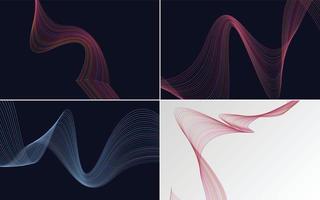 Collection of geometric minimal lines pattern set vector