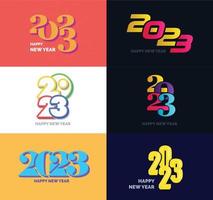 Big Set of 2023 Happy New Year logo text design 2023 number design template vector