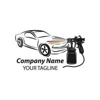 car painting logo with spray gun and Unique Colorful Vehicle Concept vector