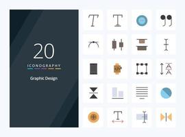 20 Design Flat Color icon for presentation vector