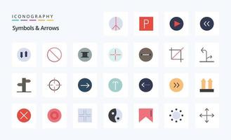 25 Symbols  Arrows Flat color icon pack vector