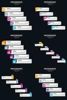 Vector 6 Infographics Pack Presentation slide template 5 Steps cycle diagrams and timelines