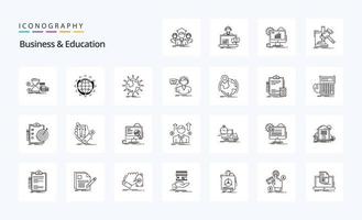 25 Business And Education Line icon pack vector