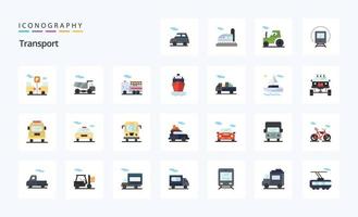 25 Transport Flat color icon pack vector