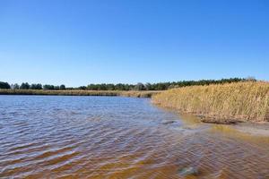 therapeutic lake with iodine and minerals in the middle of the wild steppe photo