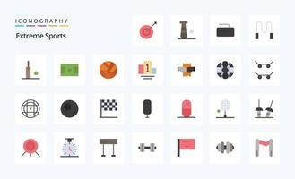 paquete de iconos de 25 colores planos deportivos vector