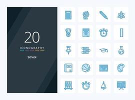 20 School Blue Color icon for presentation vector