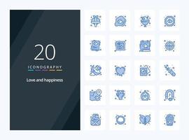 20 Love Blue Color icon for presentation vector