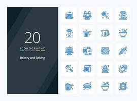 20 Baking Blue Color icon for presentation vector