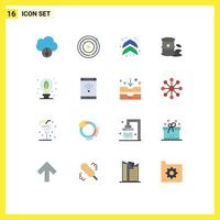 paquete de iconos de vector de stock de 16 signos y símbolos de línea para la contaminación del día de la bombilla de conexión paquete editable de elementos creativos de diseño de vectores