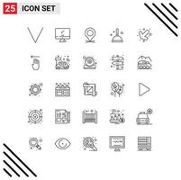 paquete de iconos de vector de stock de 25 signos y símbolos de línea para elementos de diseño de vector editables de escoba de trapeador de ubicación de bruja abajo