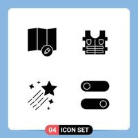 4 Universal Solid Glyphs Set for Web and Mobile Applications edit control life comet toggle Editable Vector Design Elements