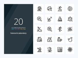 20 Science Outline icon for presentation vector