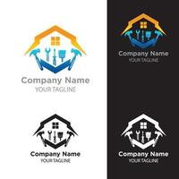 diseño de logotipo relacionado con la reparación, remodelación o pintura de la casa. vector