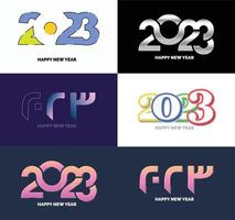 Big Set of 2023 Happy New Year logo text design 2023 number design template vector