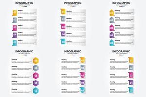 ilustración vectorial infografía conjunto de diseño plano para folleto publicitario y revista vector