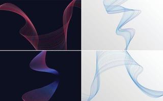 Collection of geometric minimal lines pattern set vector