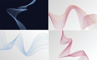 Collection of geometric minimal lines pattern set vector