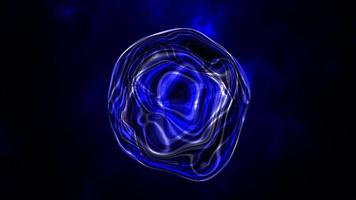 abstrait rond bleu sphère liquide bulle de savon irisé futuriste, arrière-plan abstrait. vidéo 4k, conception de mouvement video