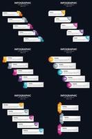 Vector 6 Infographics Pack Presentation slide template 5 Steps cycle diagrams and timelines