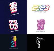 Big Set of 2023 Happy New Year logo text design 2023 number design template vector