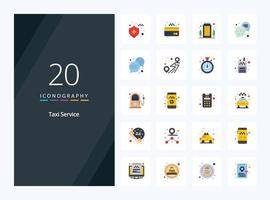 20 Taxi Service Flat Color icon for presentation vector