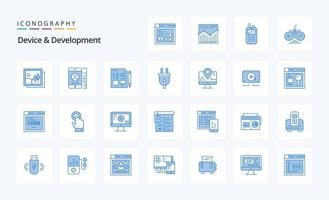 25 Device And Development Blue icon pack vector