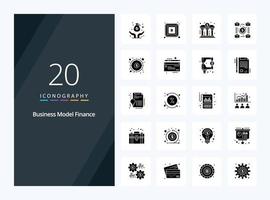 20 Finance Solid Glyph icon for presentation vector