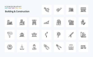 25 Building And Construction Line icon pack vector